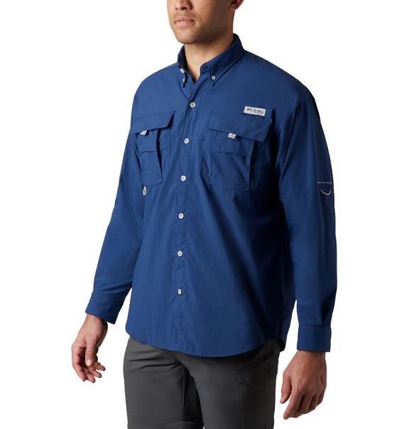 Columbia PFG Bahama II Fishing Shirts Men Blue USA (US2015950)